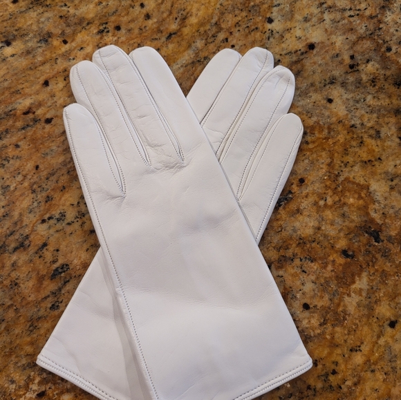 White leather gloves size 7.5 Fratelli Orsini - Picture 4 of 5